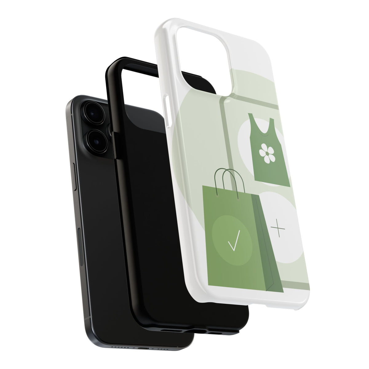 Green Shopping Icons Tough Phone Case — Eco Chic Protective Phone Cover