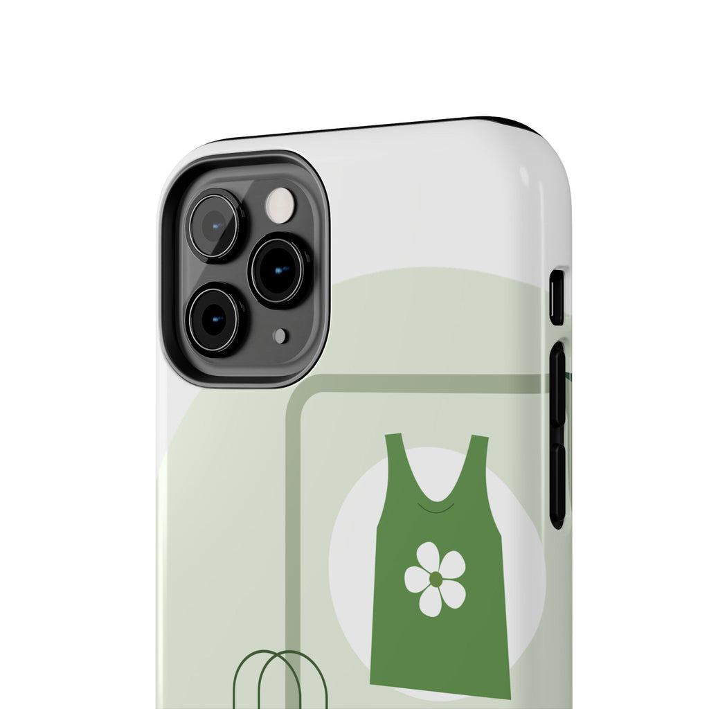 Green Shopping Icons Tough Phone Case — Eco Chic Protective Phone Cover