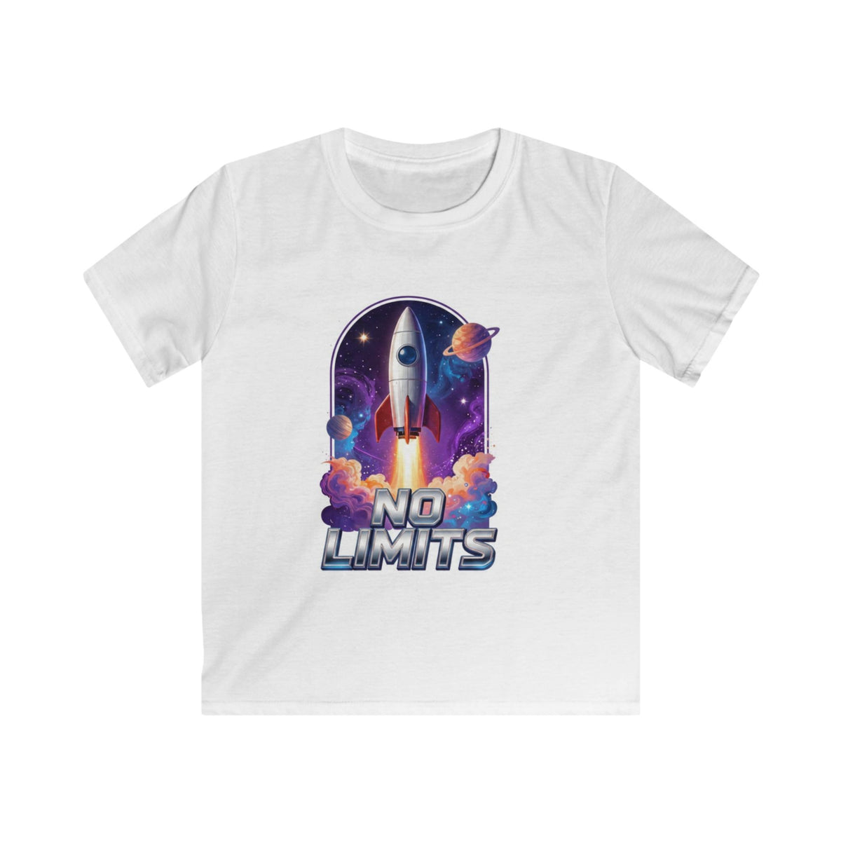 Kids Tee — 'No Limits' Rocket Space Graphic