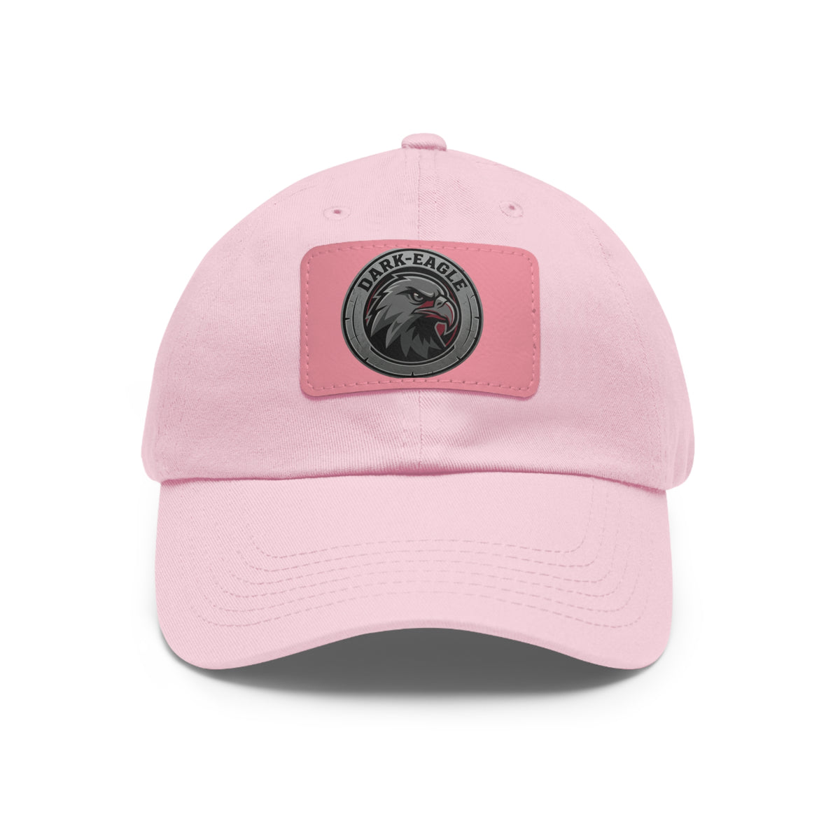 Leather Patch Dad Hat — ‘Dark Eagle’ Vintage Emblem Cap