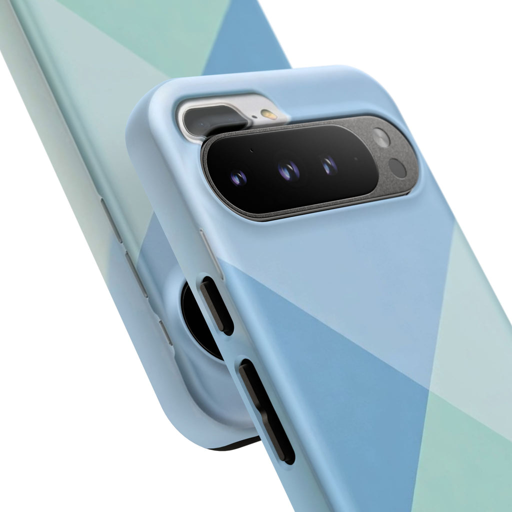 Geometric Mint & Sky Tough Phone Case
