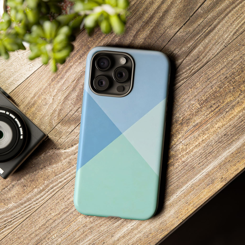 Geometric Mint & Sky Tough Phone Case