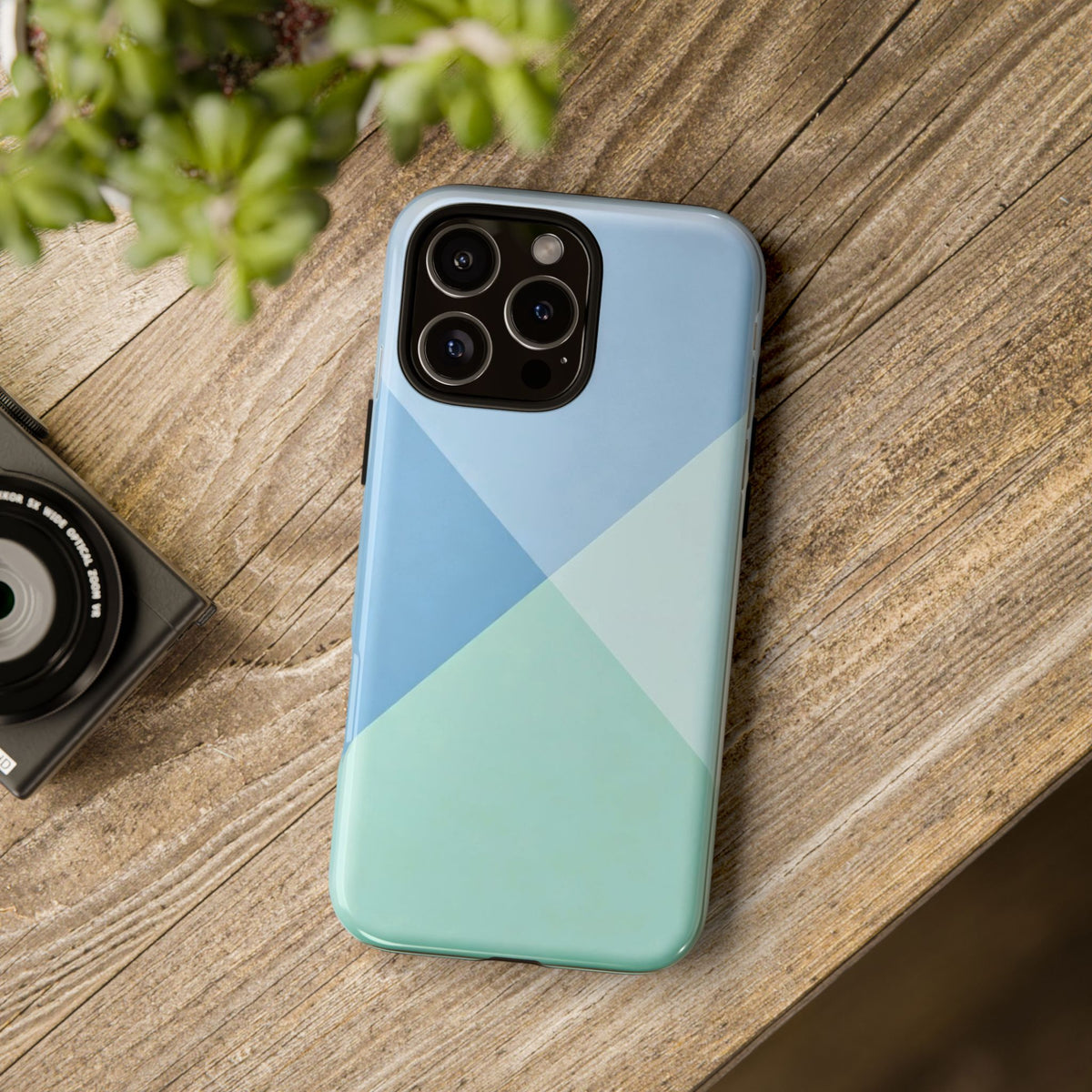 Geometric Mint & Sky Tough Phone Case
