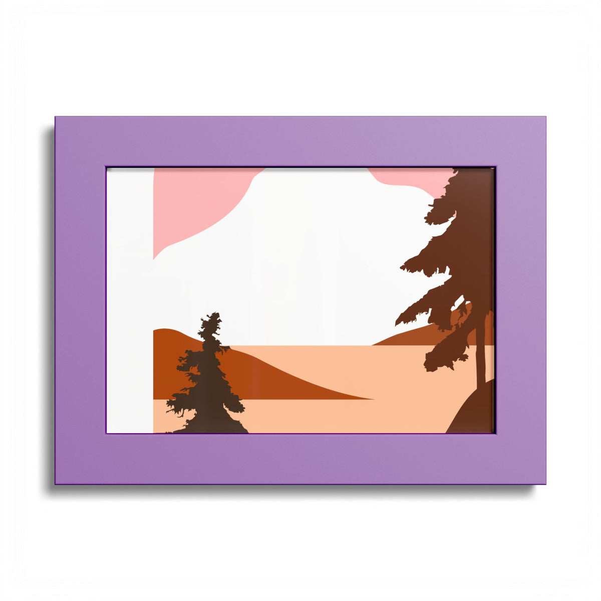 Minimalist Mountain Poster — Colored Frame Wall Art