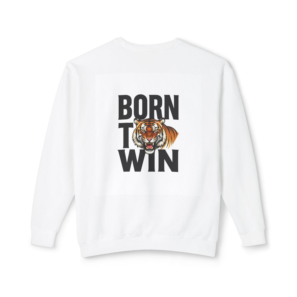 Polera Born to Win — Crewneck con Estampado de Tigre