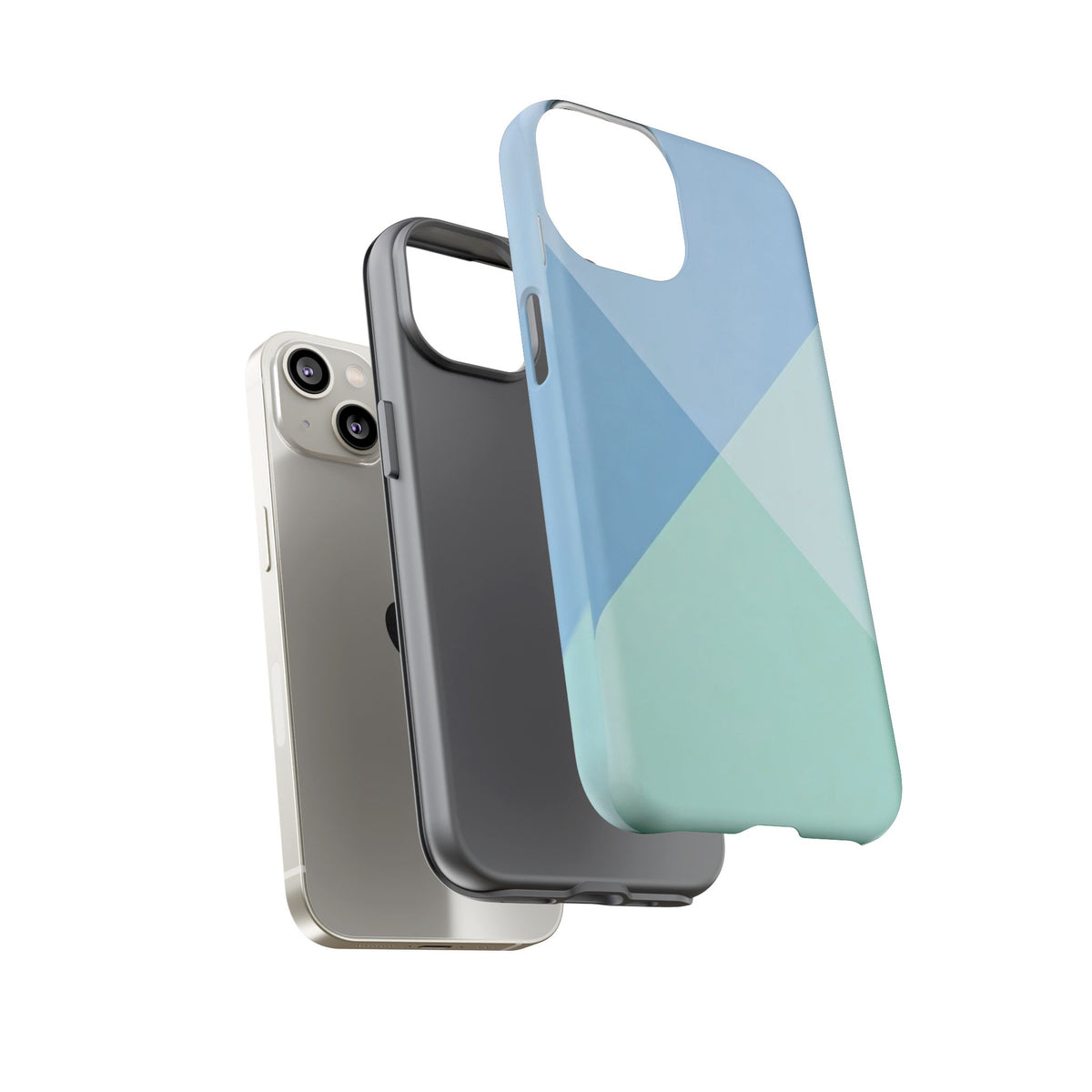 Geometric Mint & Sky Tough Phone Case