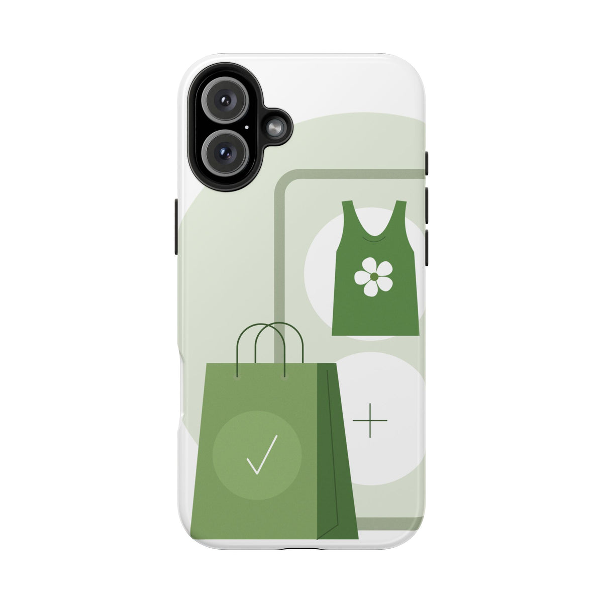 Green Shopping Icons Tough Phone Case — Eco Chic Protective Phone Cover