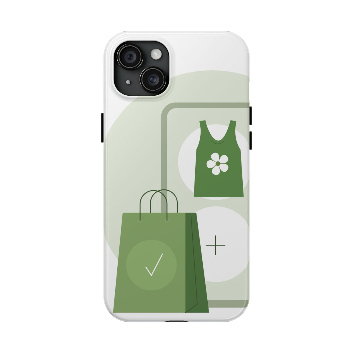 Green Shopping Icons Tough Phone Case — Eco Chic Protective Phone Cover