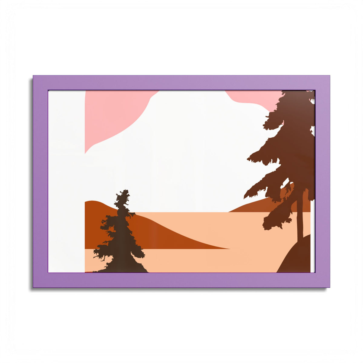 Minimalist Mountain Poster — Colored Frame Wall Art