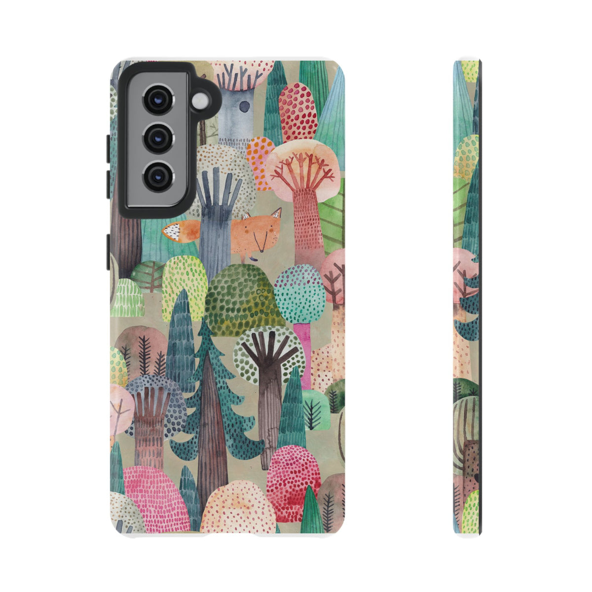 Woodland Fox Phone Case — Colorful Forest Art iPhone Cover