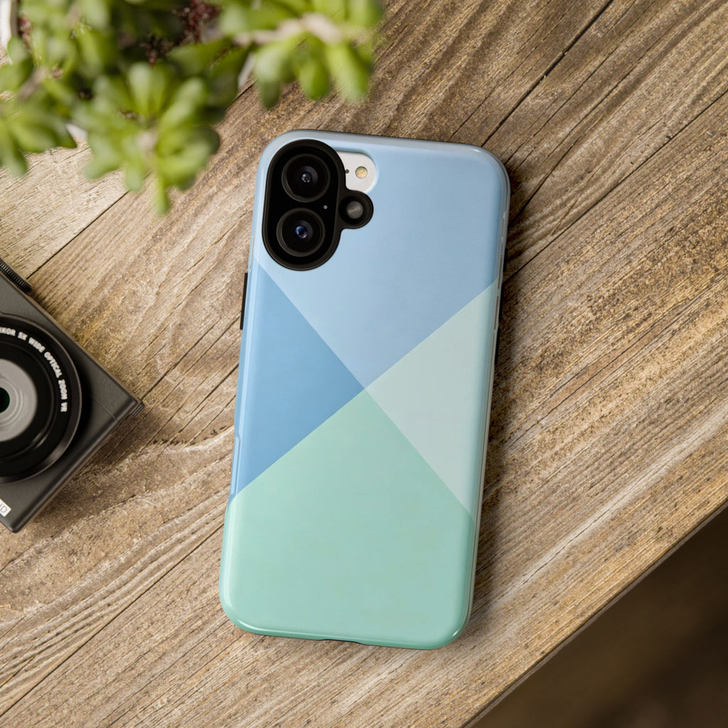 Geometric Mint & Sky Tough Phone Case