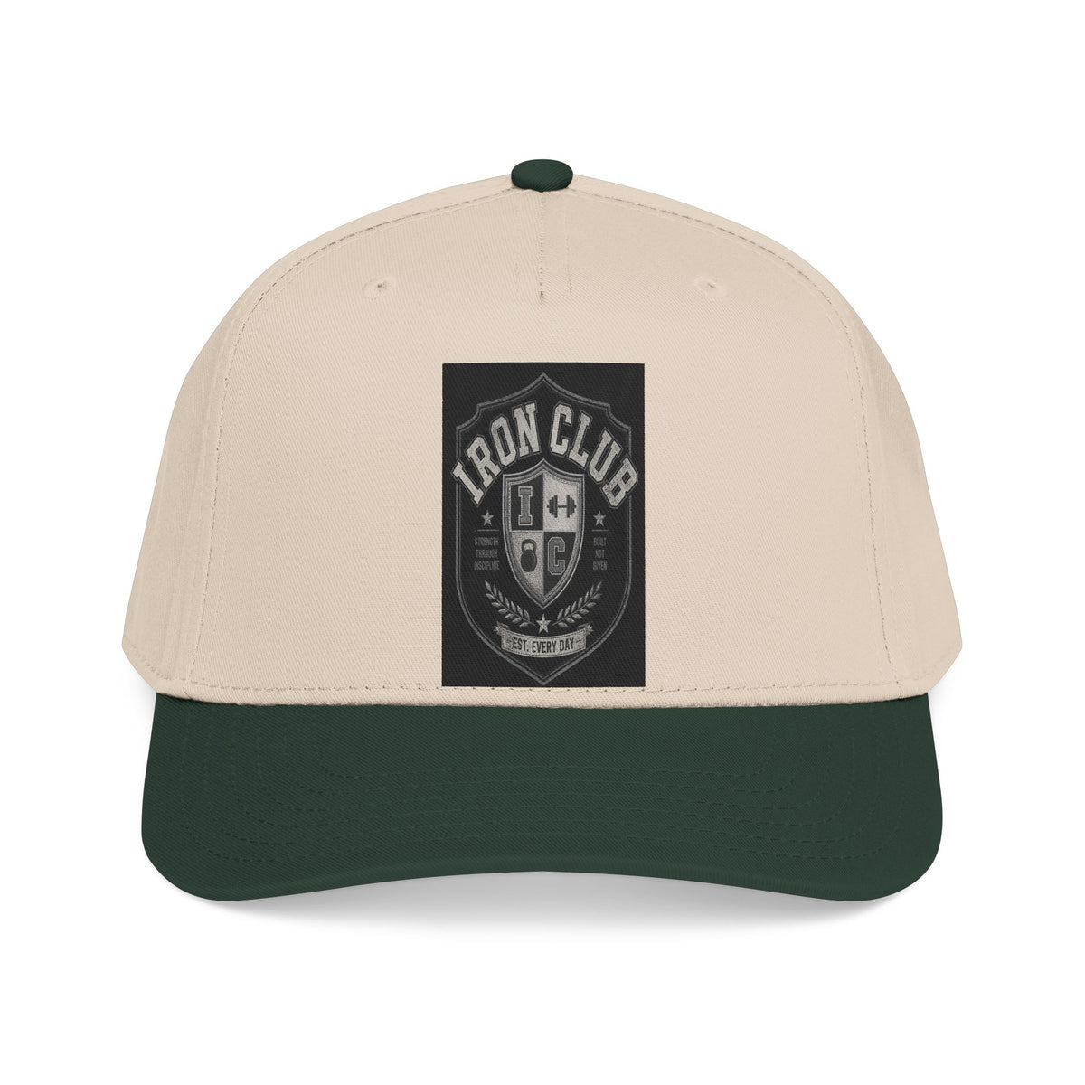 Iron Club Shield Baseball Cap — Vintage Gym Logo Hat