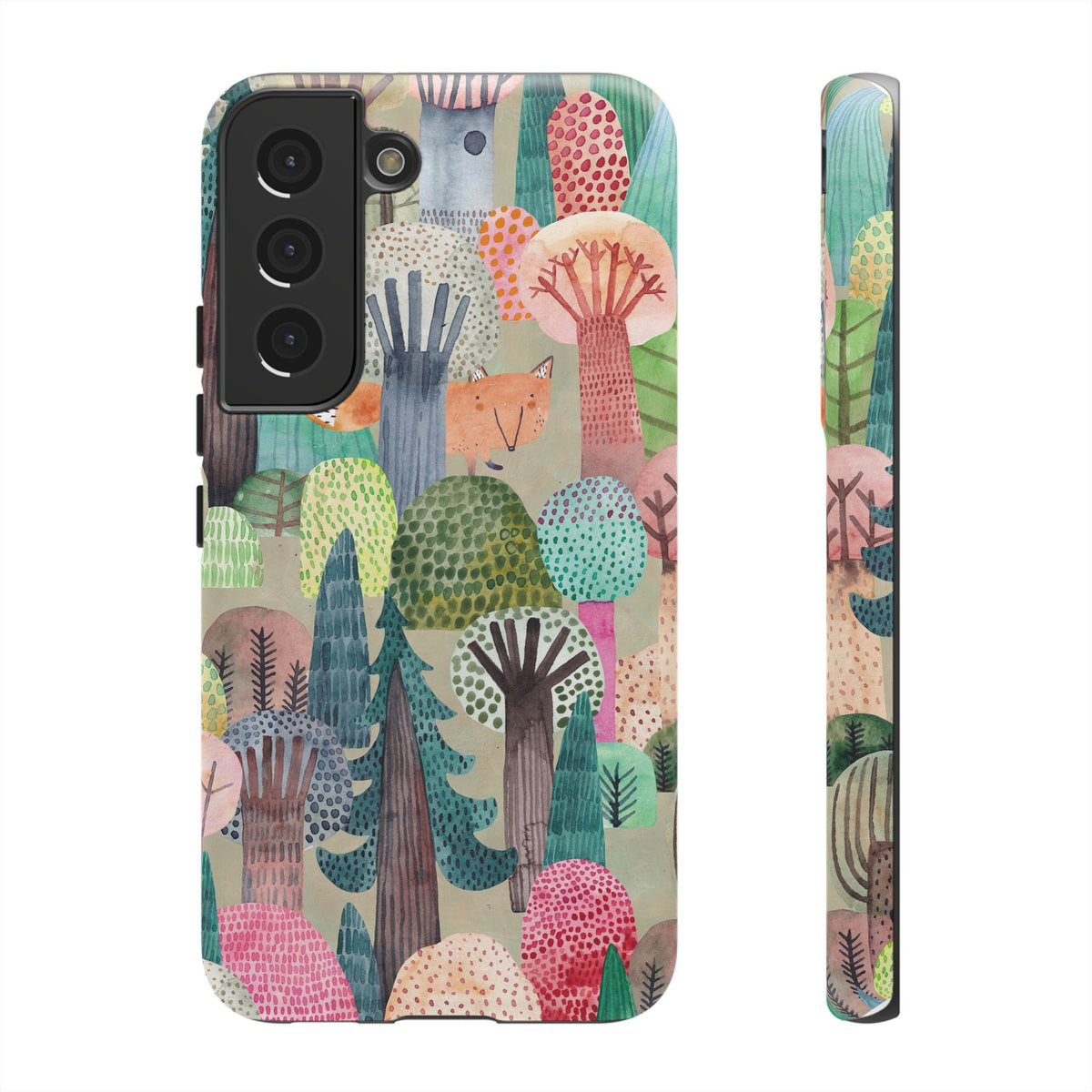 Woodland Fox Phone Case — Colorful Forest Art iPhone Cover