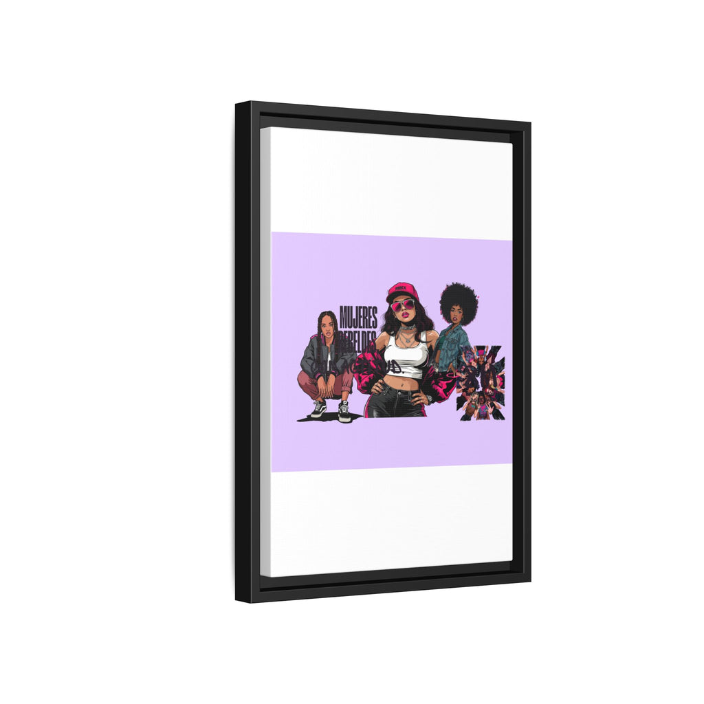 Framed Matte Canvas Art — Women of Color Portrait Collage (Multi‑Color)