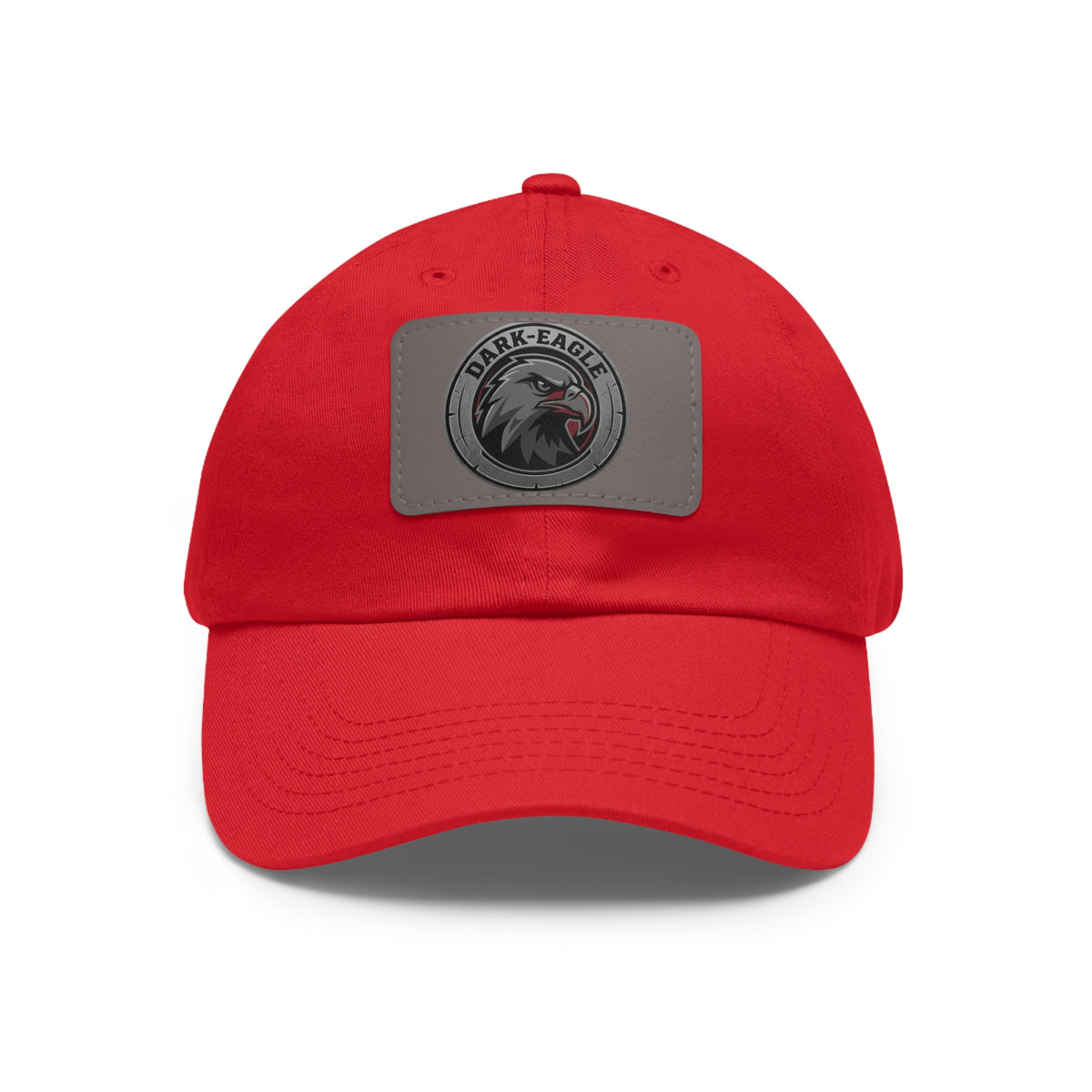 Leather Patch Dad Hat — ‘Dark Eagle’ Vintage Emblem Cap