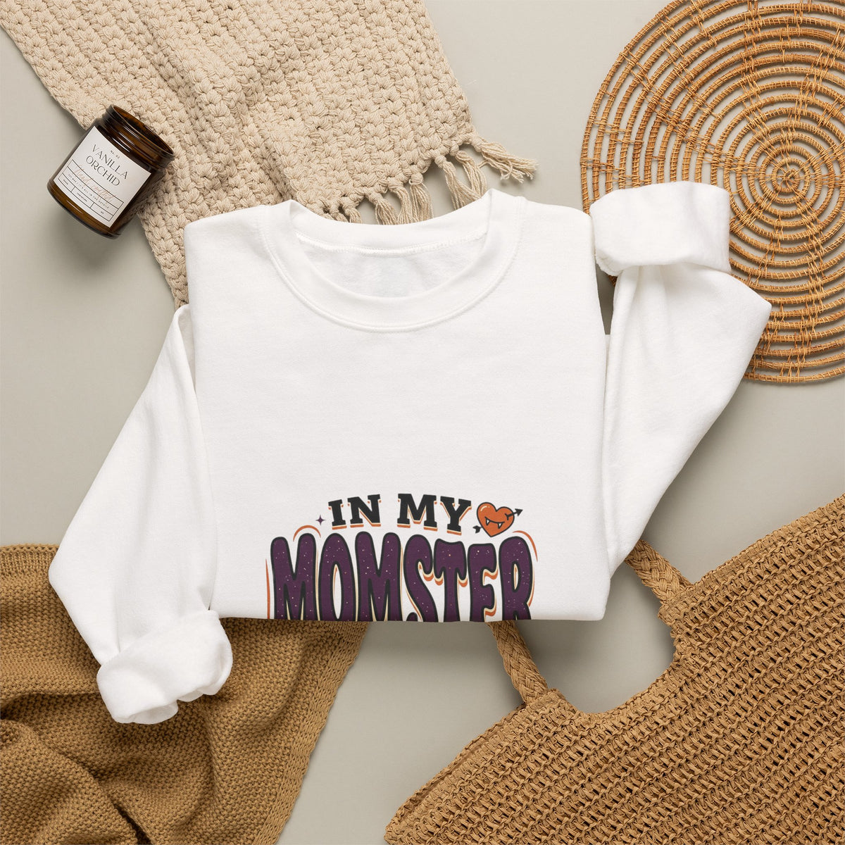 Momster Era Sweatshirt | Halloween mom, spooky purple orange retro