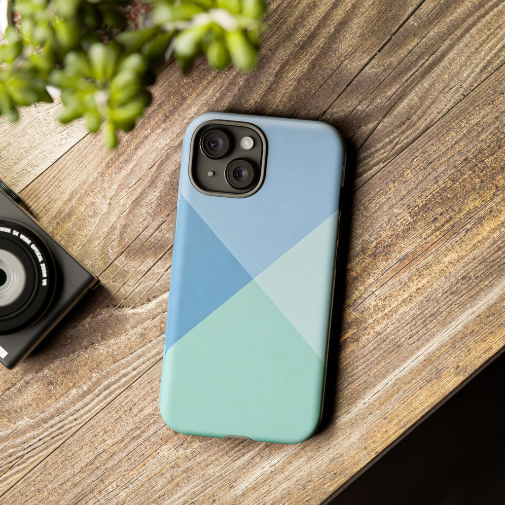 Geometric Mint & Sky Tough Phone Case