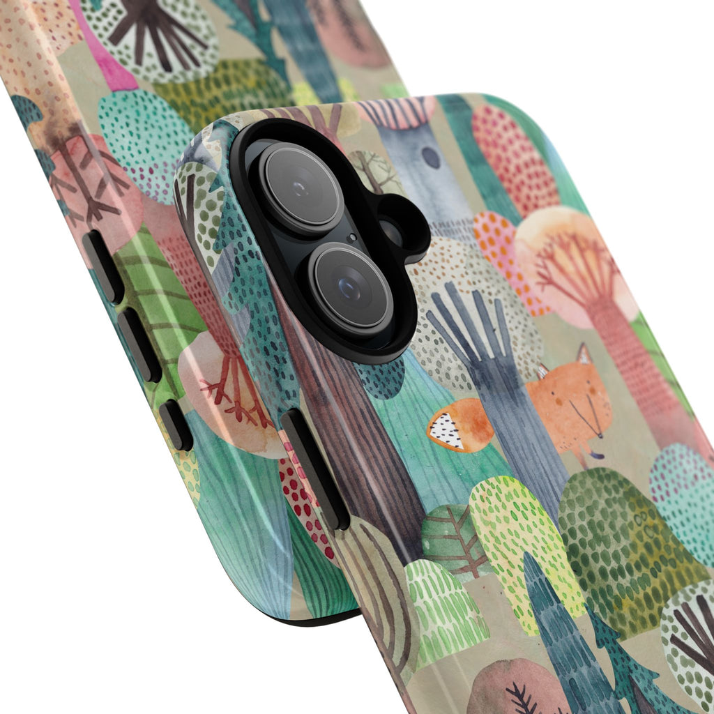 Woodland Fox Phone Case — Colorful Forest Art iPhone Cover