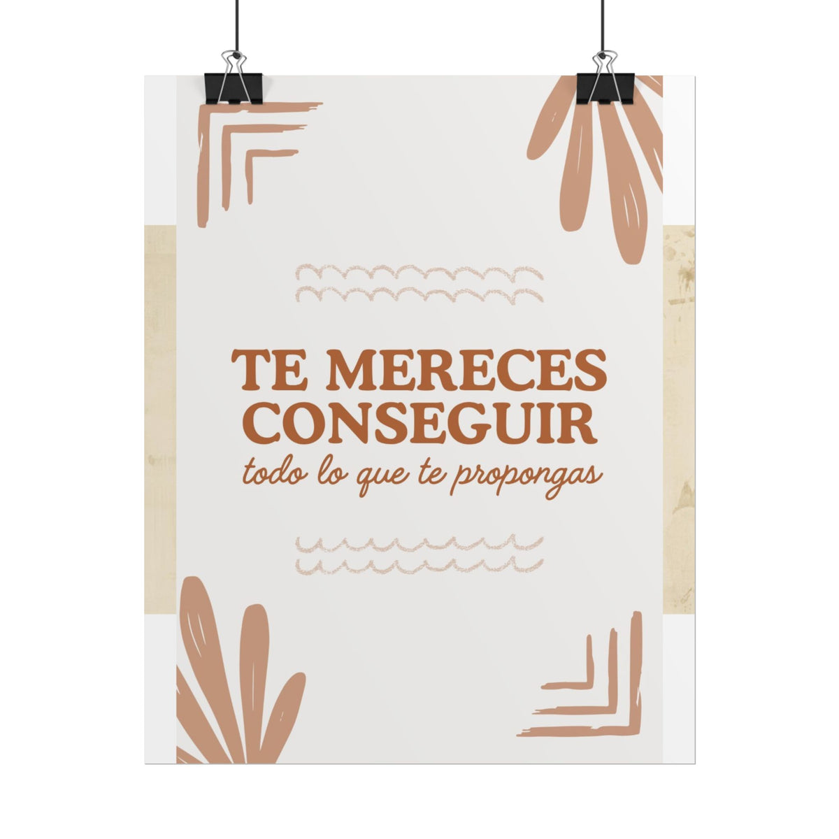 Rolled Poster — "Te Mereces Conseguir" Motivational Spanish Wall Art