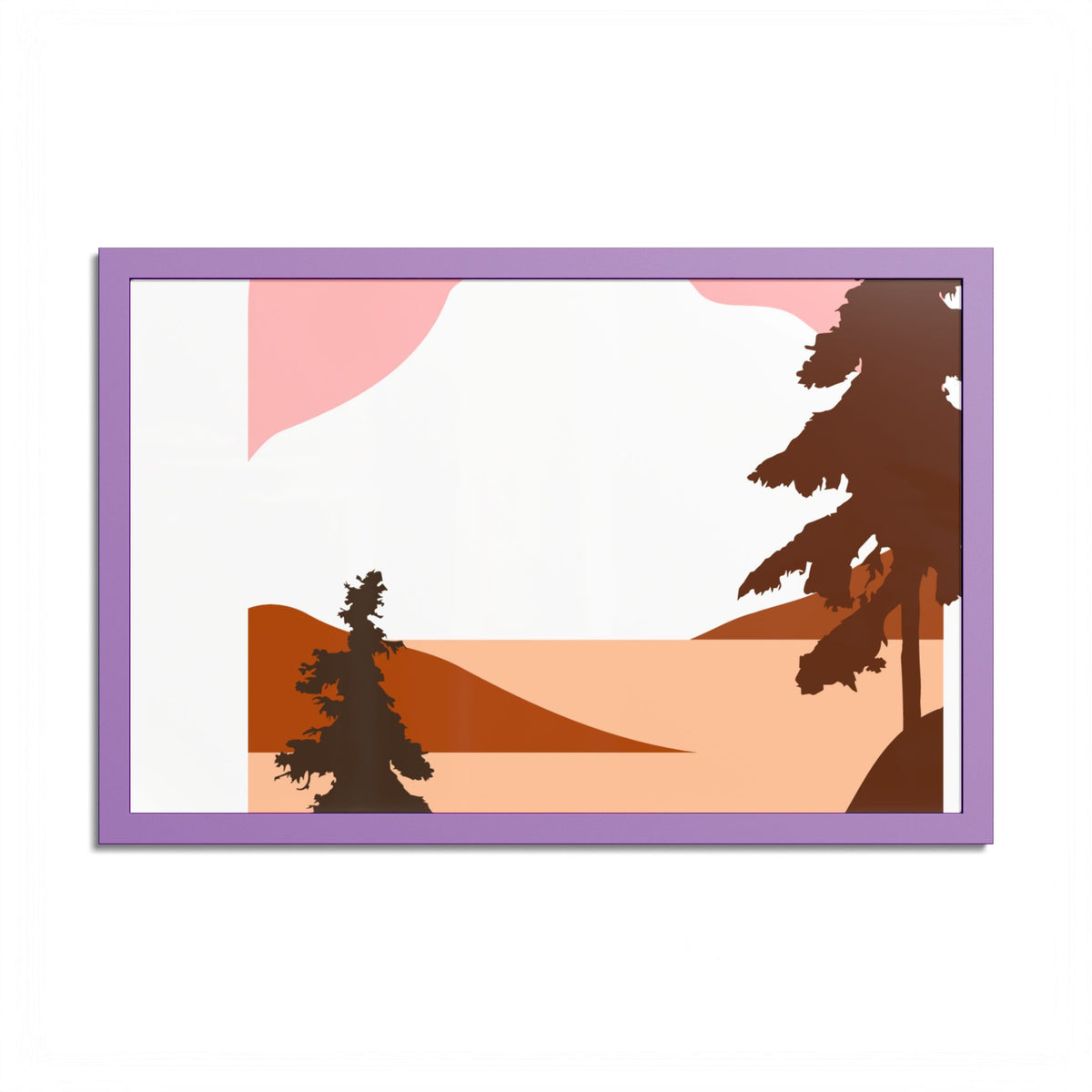 Minimalist Mountain Poster — Colored Frame Wall Art