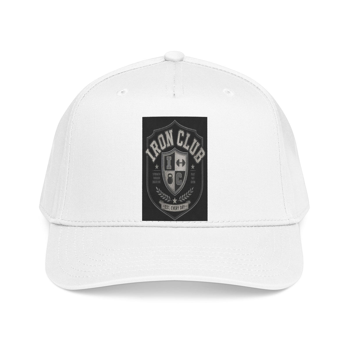 Iron Club Shield Baseball Cap — Vintage Gym Logo Hat
