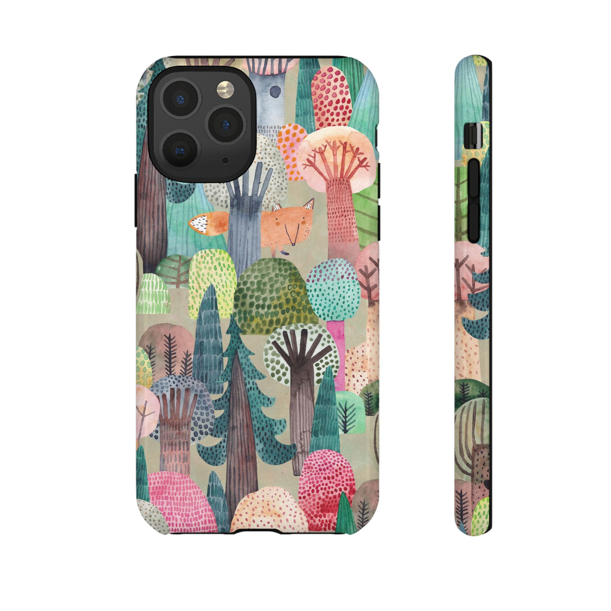 Woodland Fox Phone Case — Colorful Forest Art iPhone Cover
