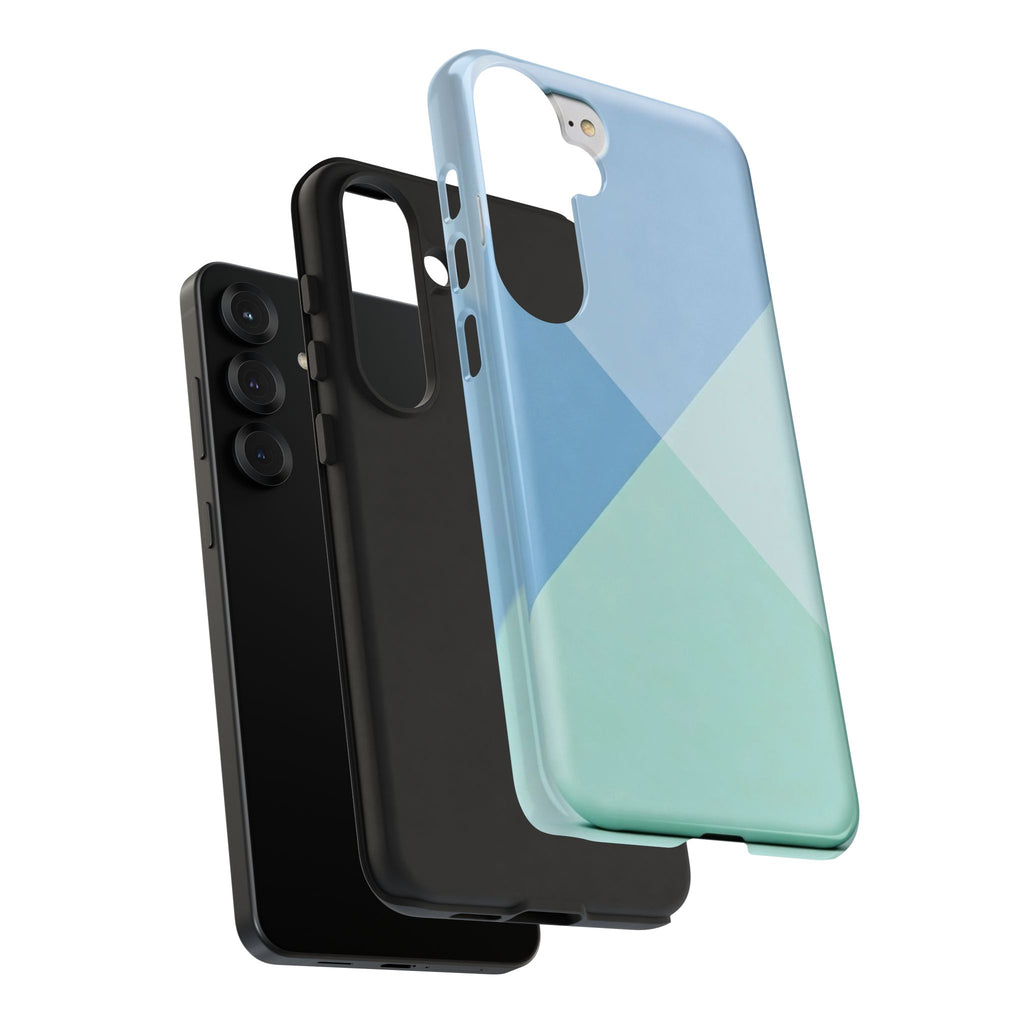 Geometric Mint & Sky Tough Phone Case