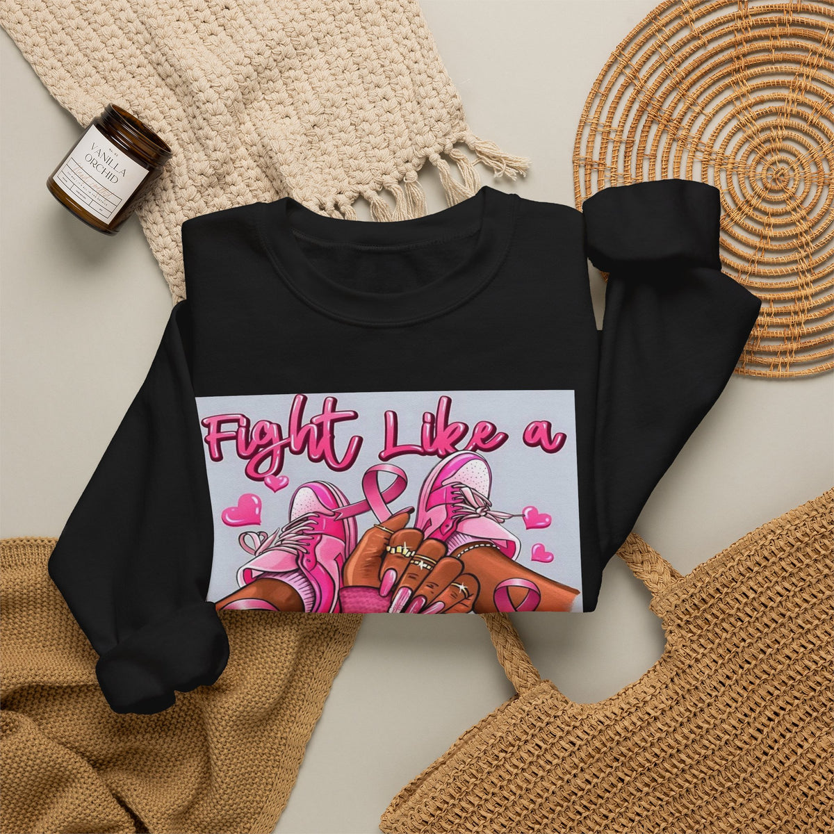Poleron "Fight Like a Queen" — Concientización Rosa