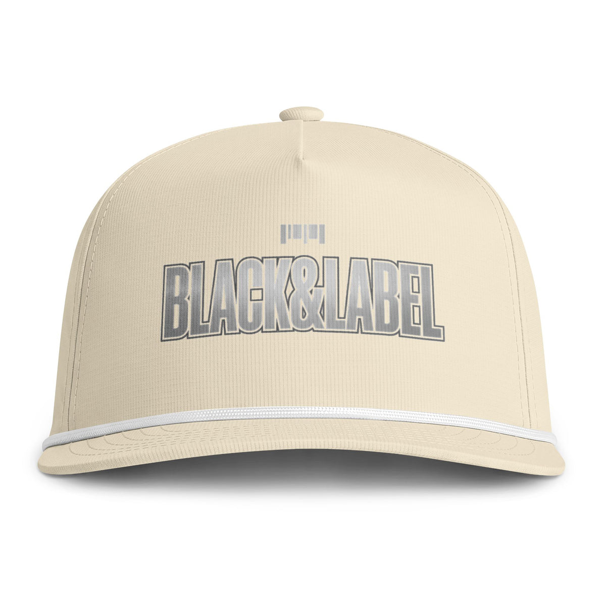 Snapback Hat — "Black & Label" Rope-Trim Sunwashed Cap