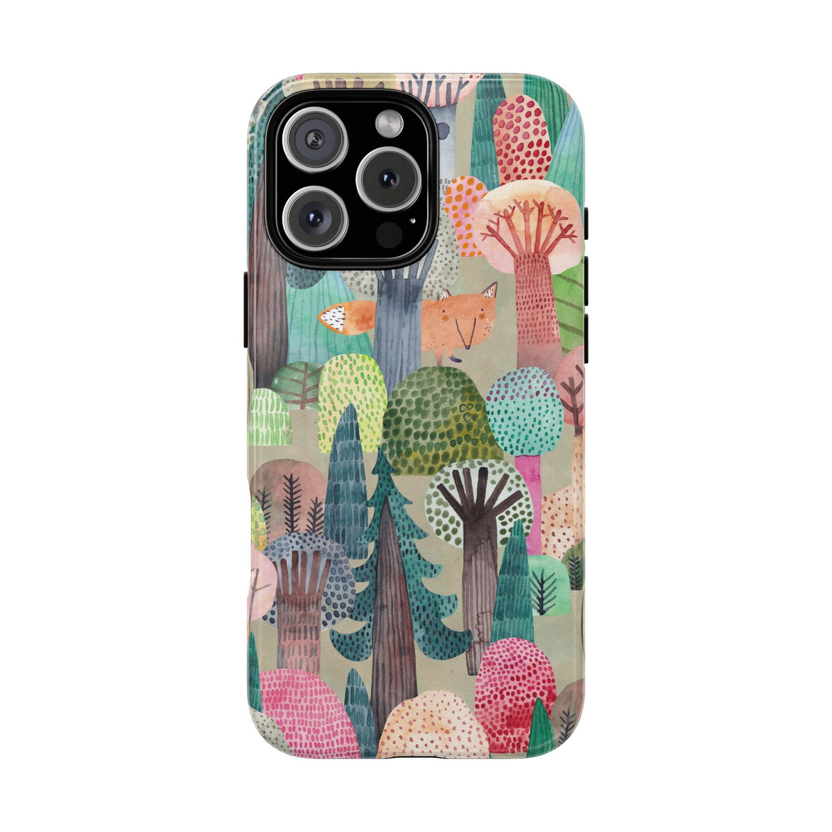 Woodland Fox Phone Case — Colorful Forest Art iPhone Cover