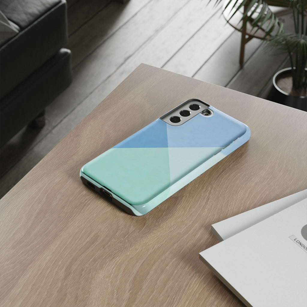 Geometric Mint & Sky Tough Phone Case