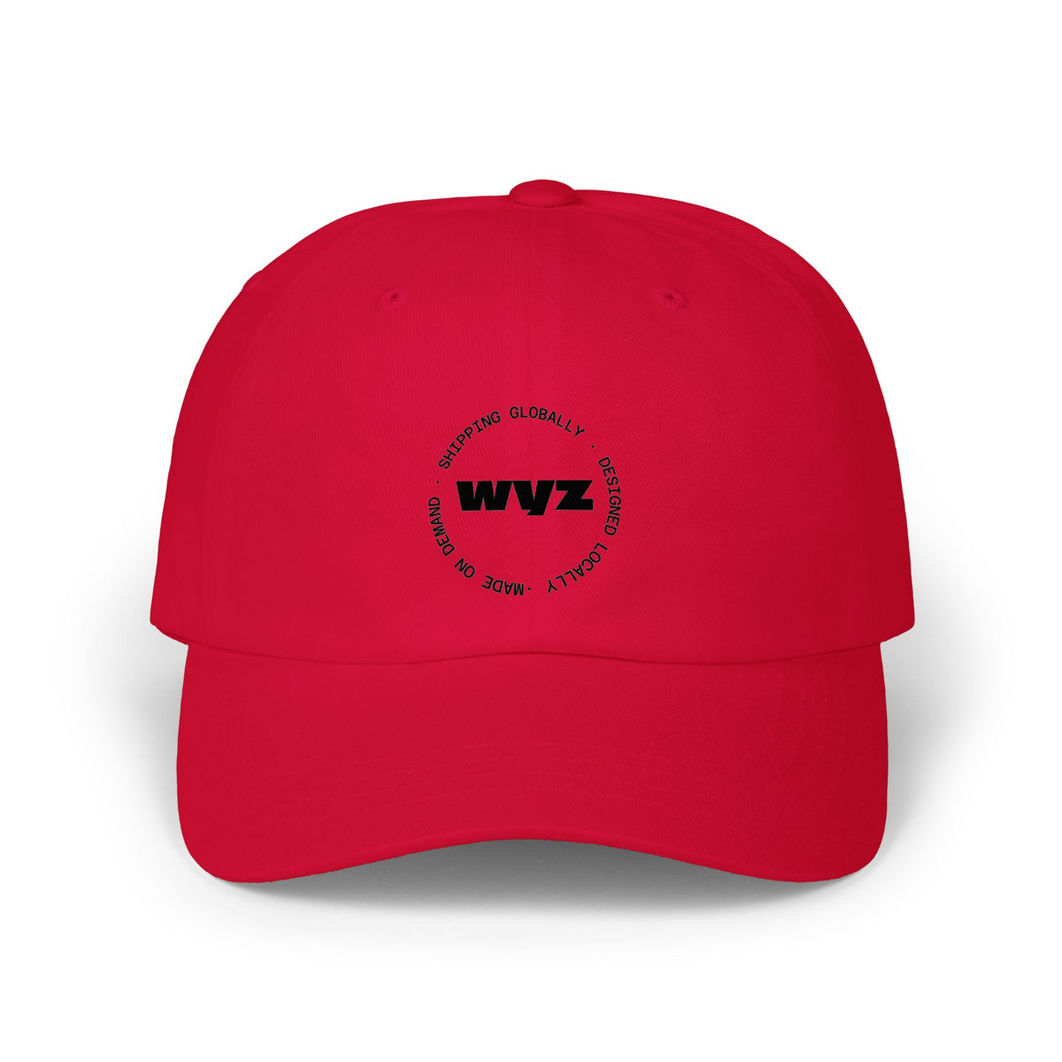 WVZ Circular Logo Dad Cap — Minimal White Baseball Hat