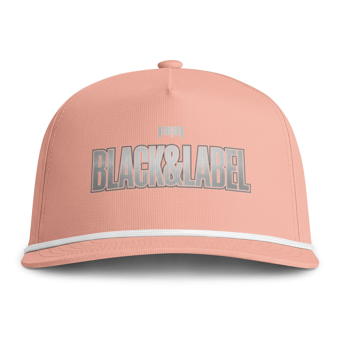 Snapback Hat — "Black & Label" Rope-Trim Sunwashed Cap