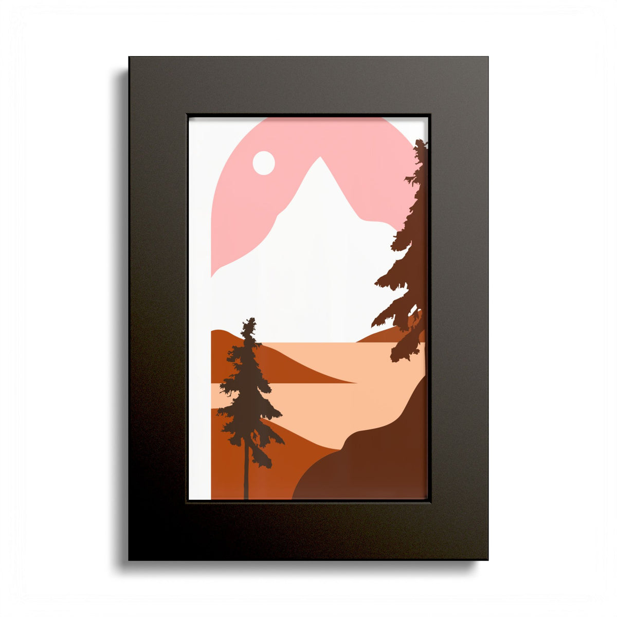 Minimalist Mountain Poster — Colored Frame Wall Art