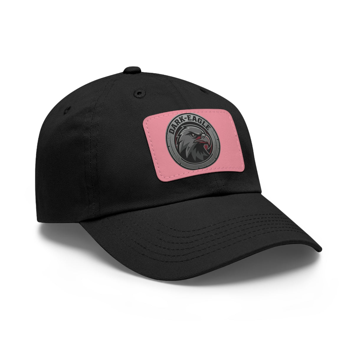 Leather Patch Dad Hat — ‘Dark Eagle’ Vintage Emblem Cap