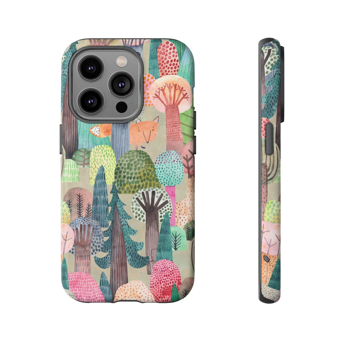 Woodland Fox Phone Case — Colorful Forest Art iPhone Cover