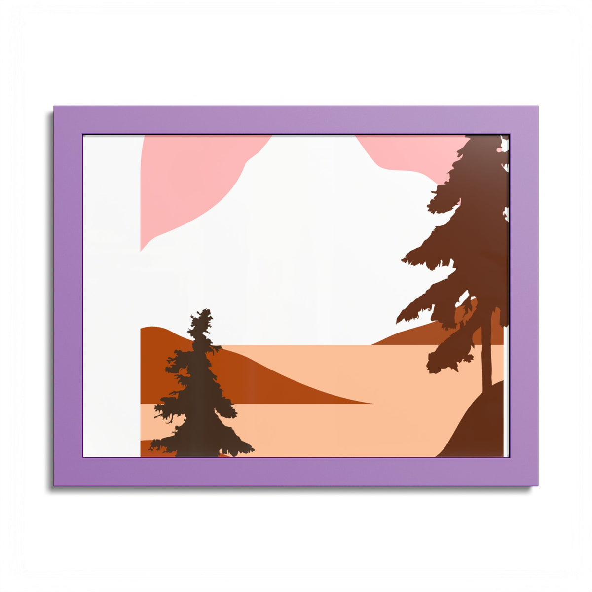 Minimalist Mountain Poster — Colored Frame Wall Art