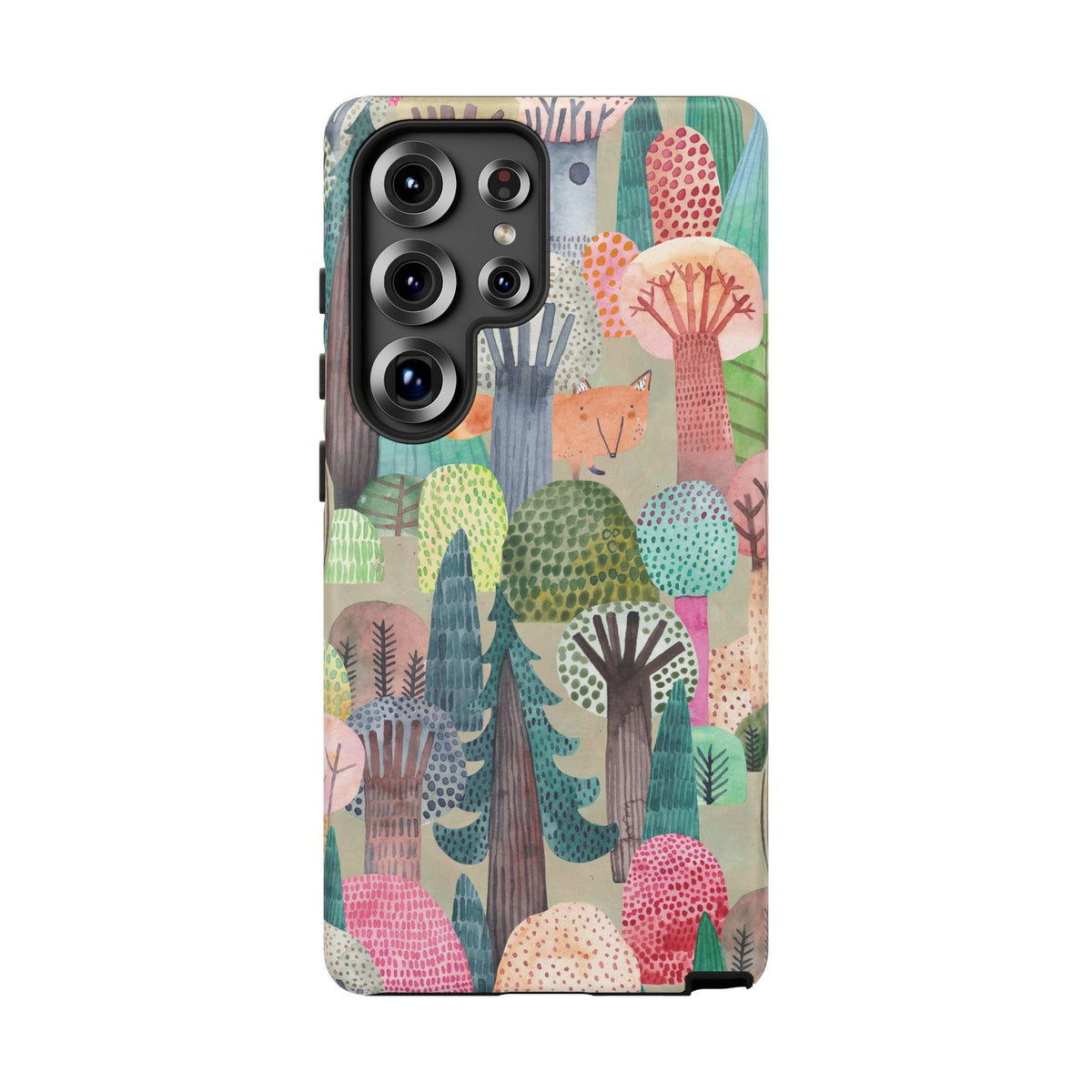 Woodland Fox Phone Case — Colorful Forest Art iPhone Cover