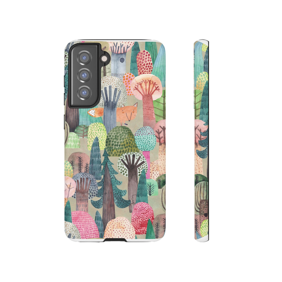 Woodland Fox Phone Case — Colorful Forest Art iPhone Cover