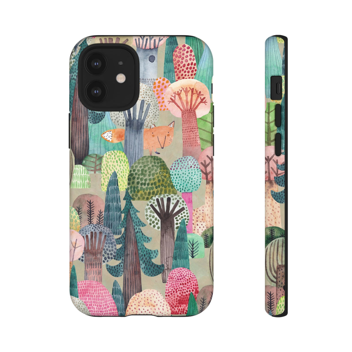 Woodland Fox Phone Case — Colorful Forest Art iPhone Cover