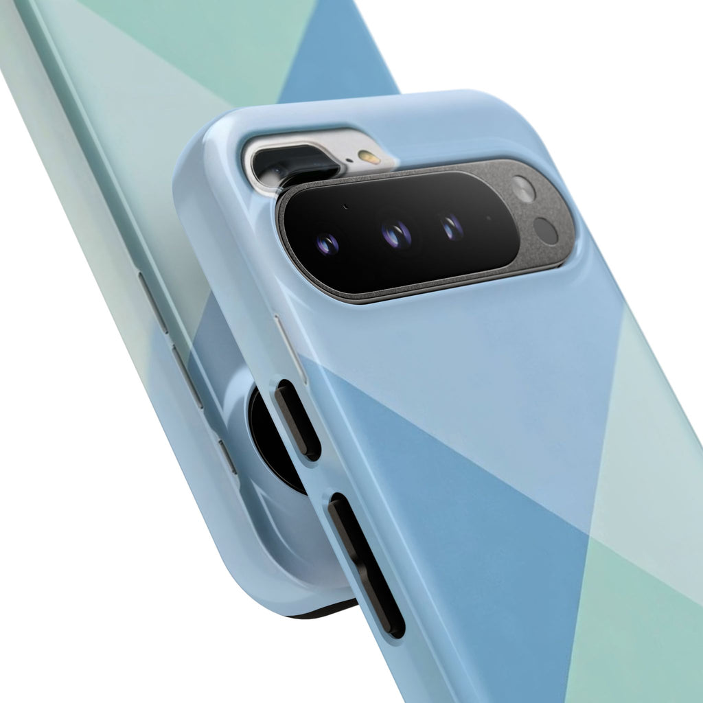 Geometric Mint & Sky Tough Phone Case