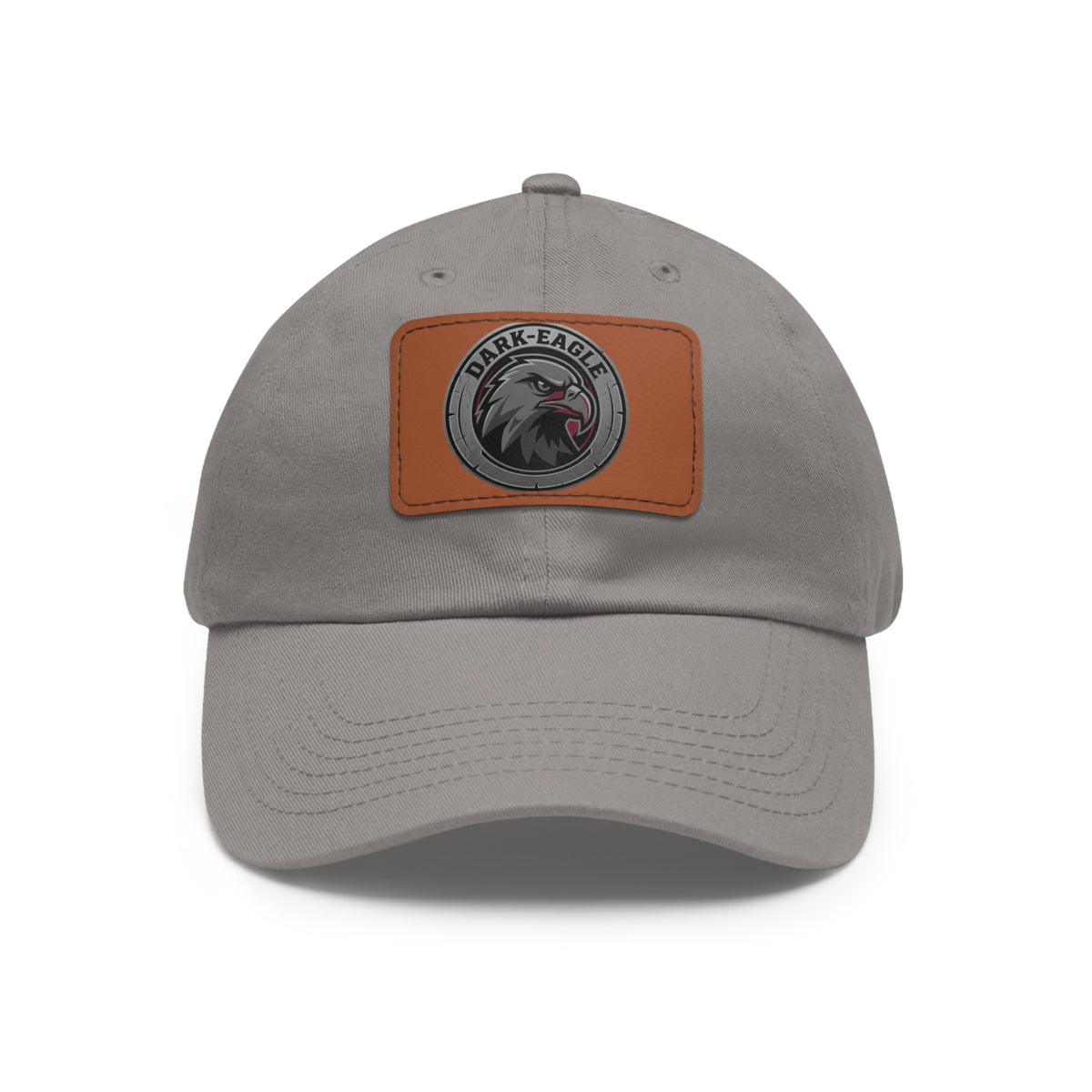 Leather Patch Dad Hat — ‘Dark Eagle’ Vintage Emblem Cap