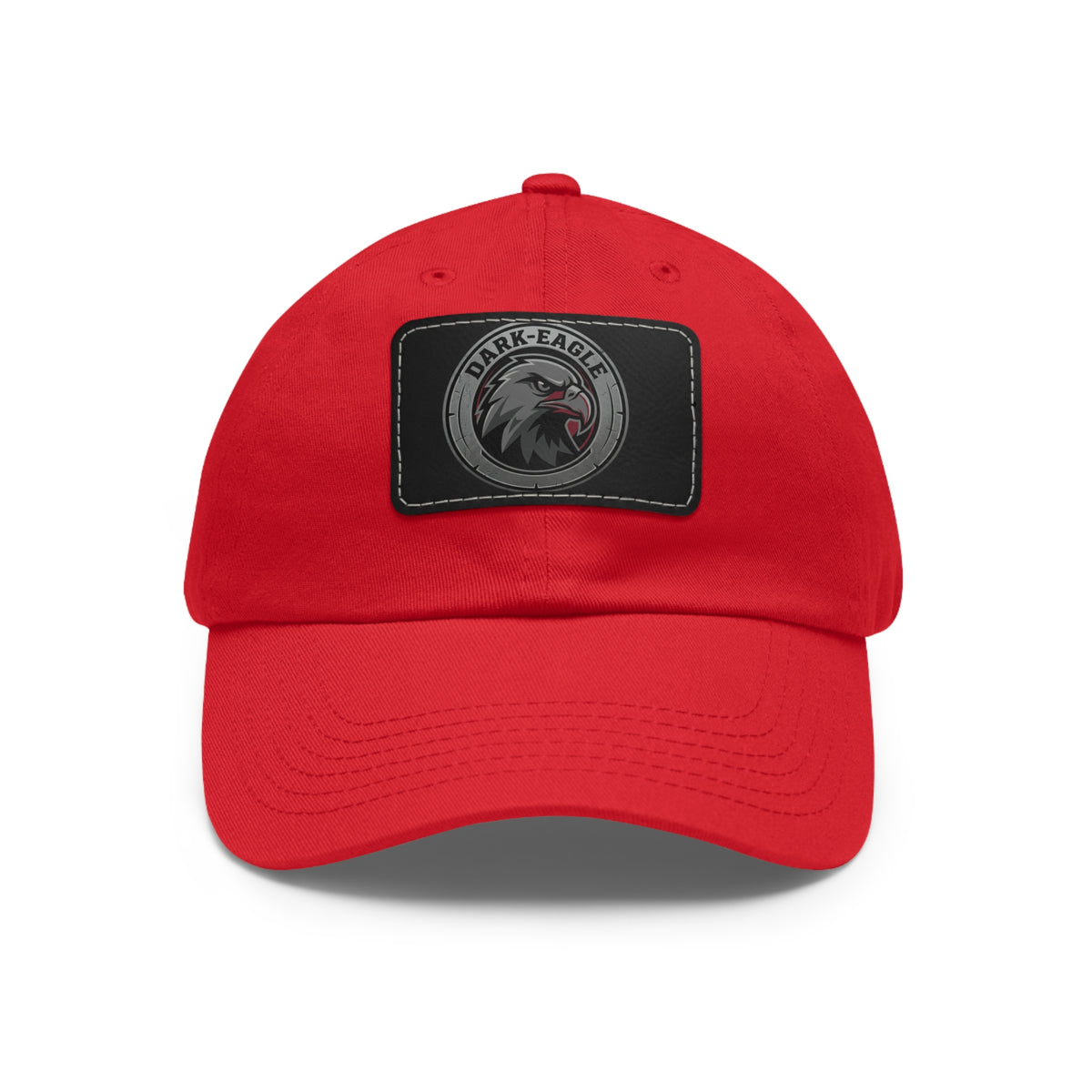 Leather Patch Dad Hat — ‘Dark Eagle’ Vintage Emblem Cap