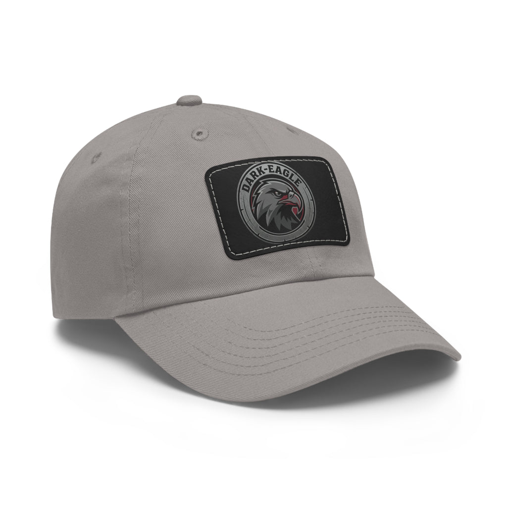 Leather Patch Dad Hat — ‘Dark Eagle’ Vintage Emblem Cap