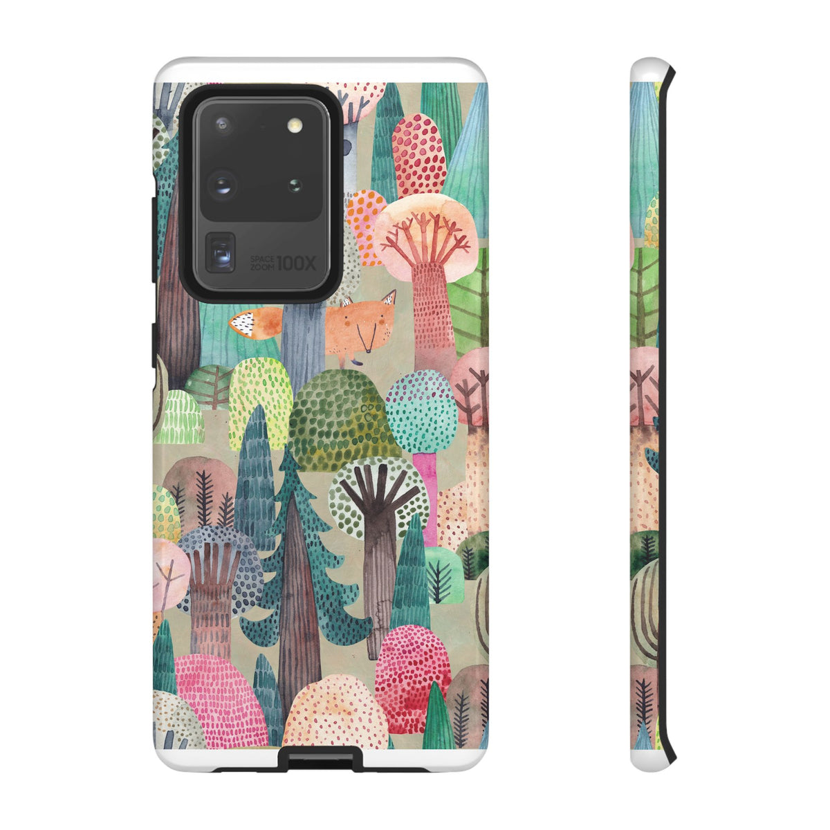 Woodland Fox Phone Case — Colorful Forest Art iPhone Cover