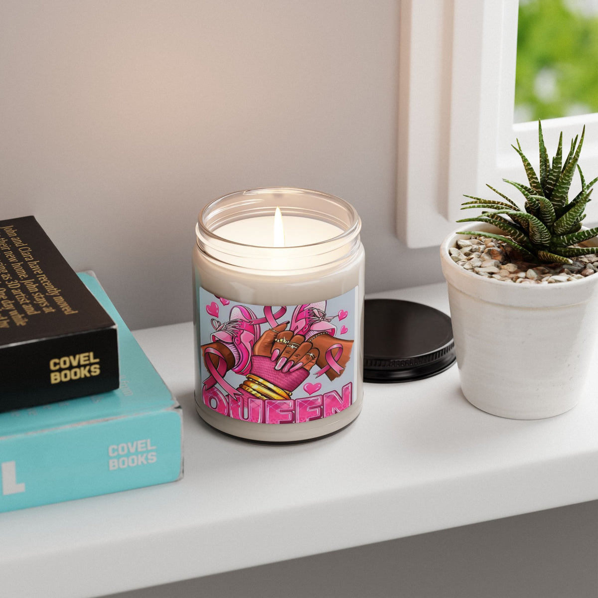 Breast Cancer Awareness 'Queen' Scented Soy Candle — 9oz Pink Ribbon Gift
