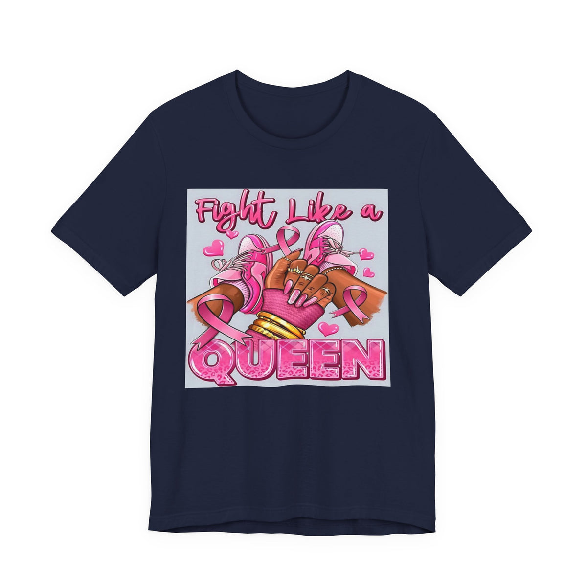 Fight Like a Queen Breast Cancer Awareness T-Shirt