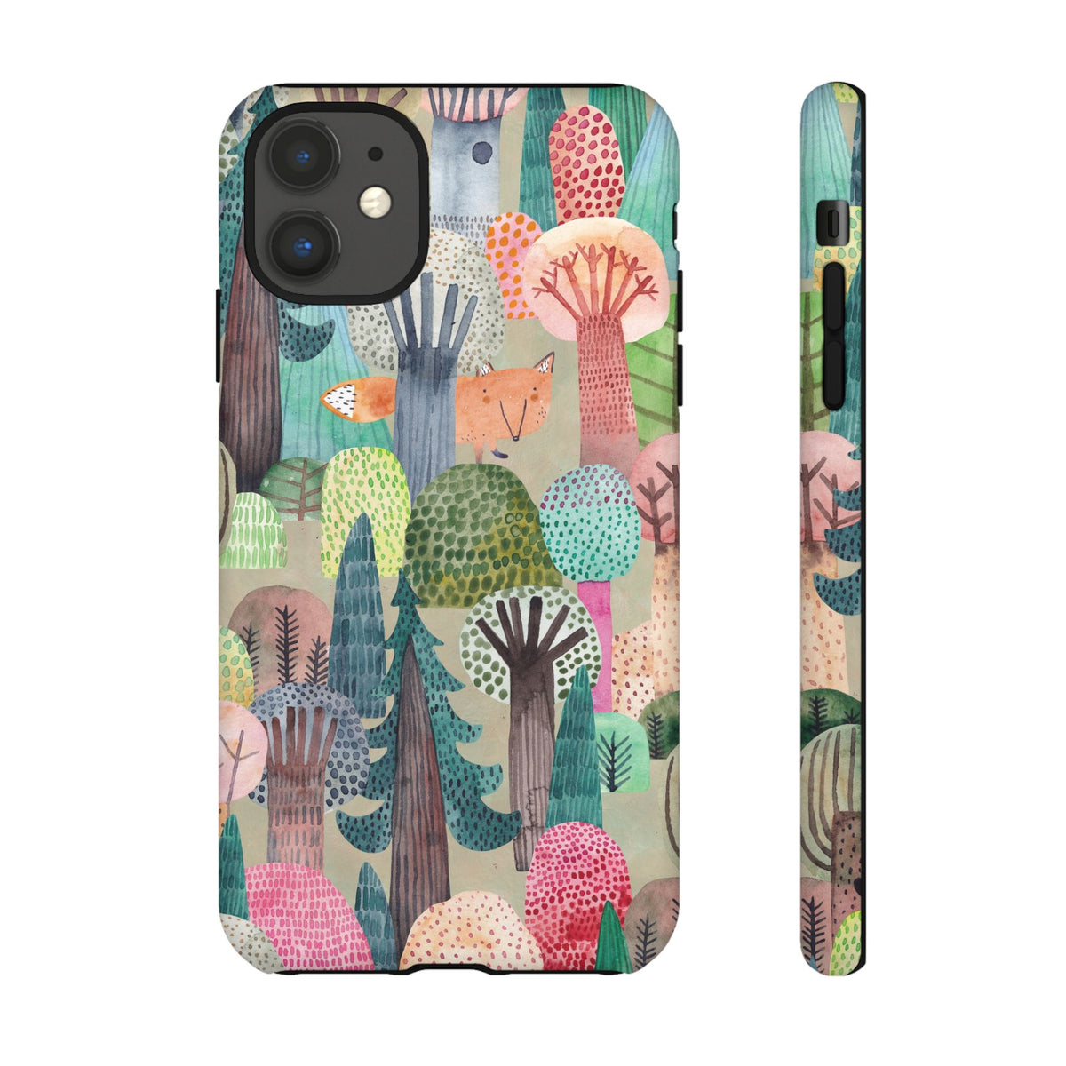Woodland Fox Phone Case — Colorful Forest Art iPhone Cover