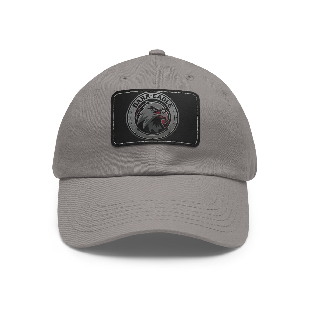 Leather Patch Dad Hat — ‘Dark Eagle’ Vintage Emblem Cap