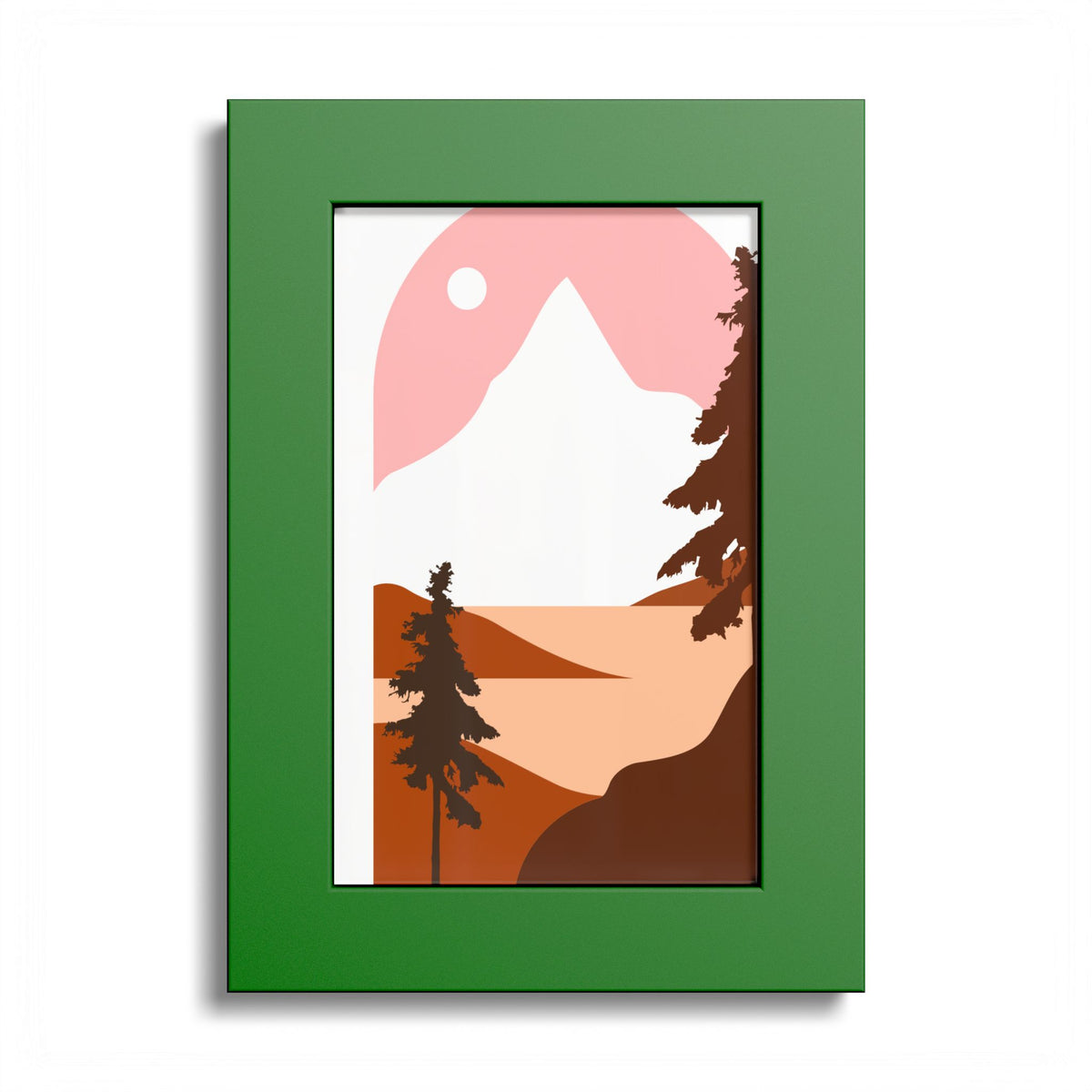 Minimalist Mountain Poster — Colored Frame Wall Art